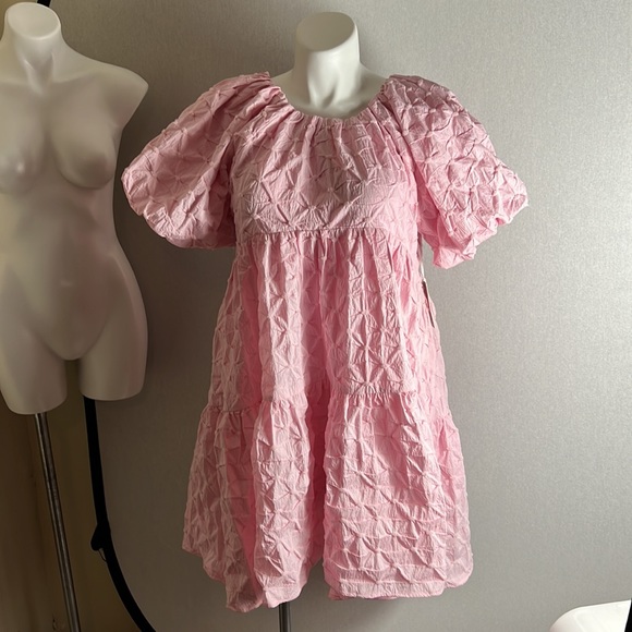 Tuckernuck hyacinth House pink Diamond Textured Isabella mini dress Size L NWT - Picture 8 of 12